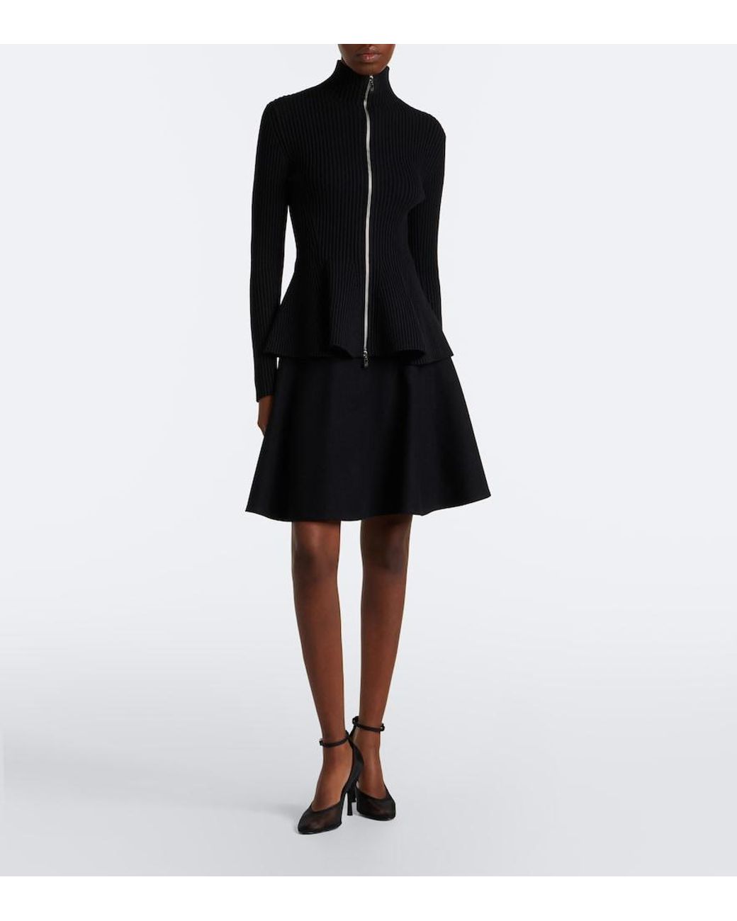 Alaïa Black Wool Miniskirt