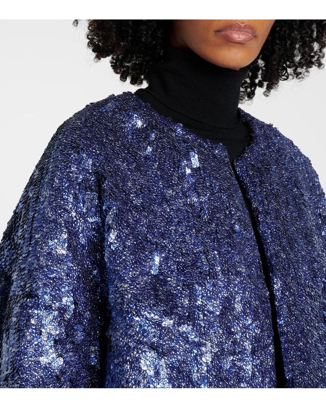 Dries Van Noten Blue Sequined Jacket