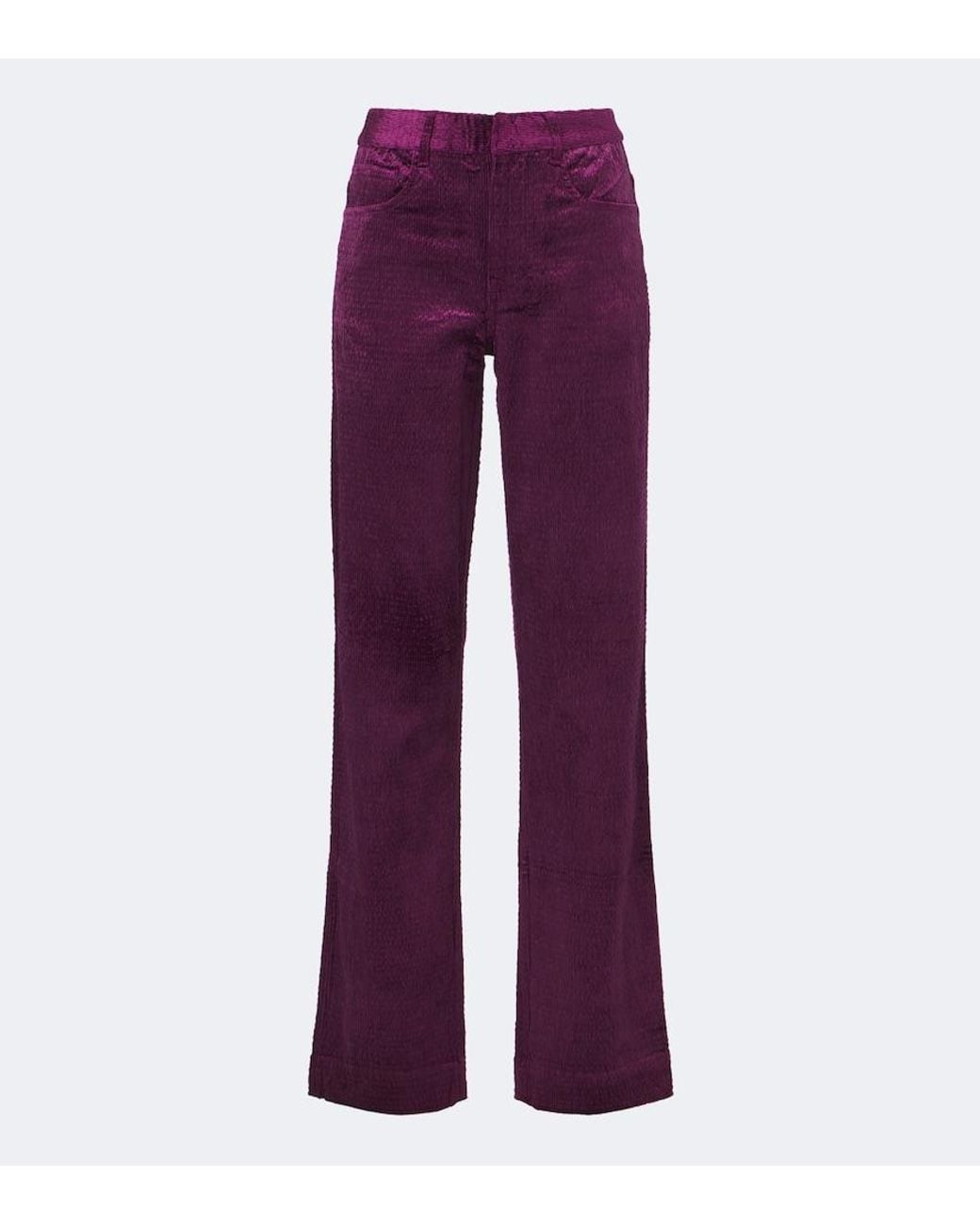 Christopher Esber Purple Ava Cotton-Blend Corduroy Straight Pants