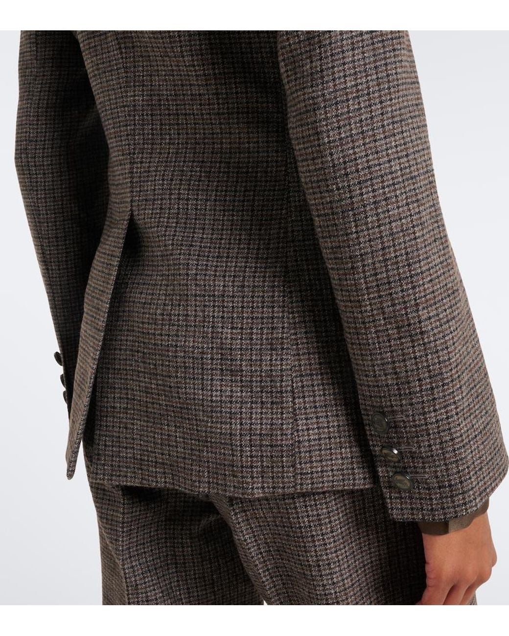 Etro Black Checked Wool Blazer