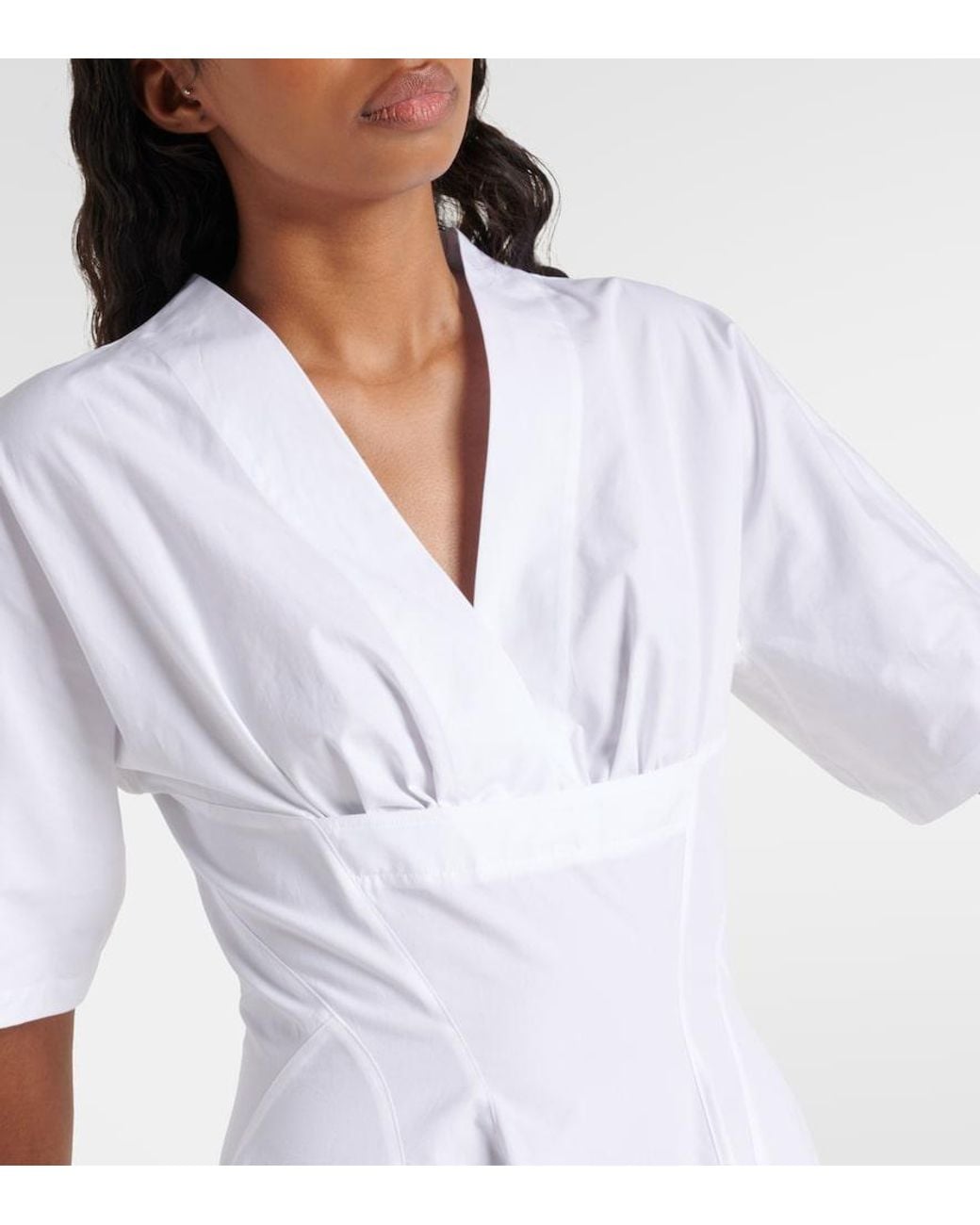 Alaa Cotton Poplin Midi Dress in White | Lyst Australia