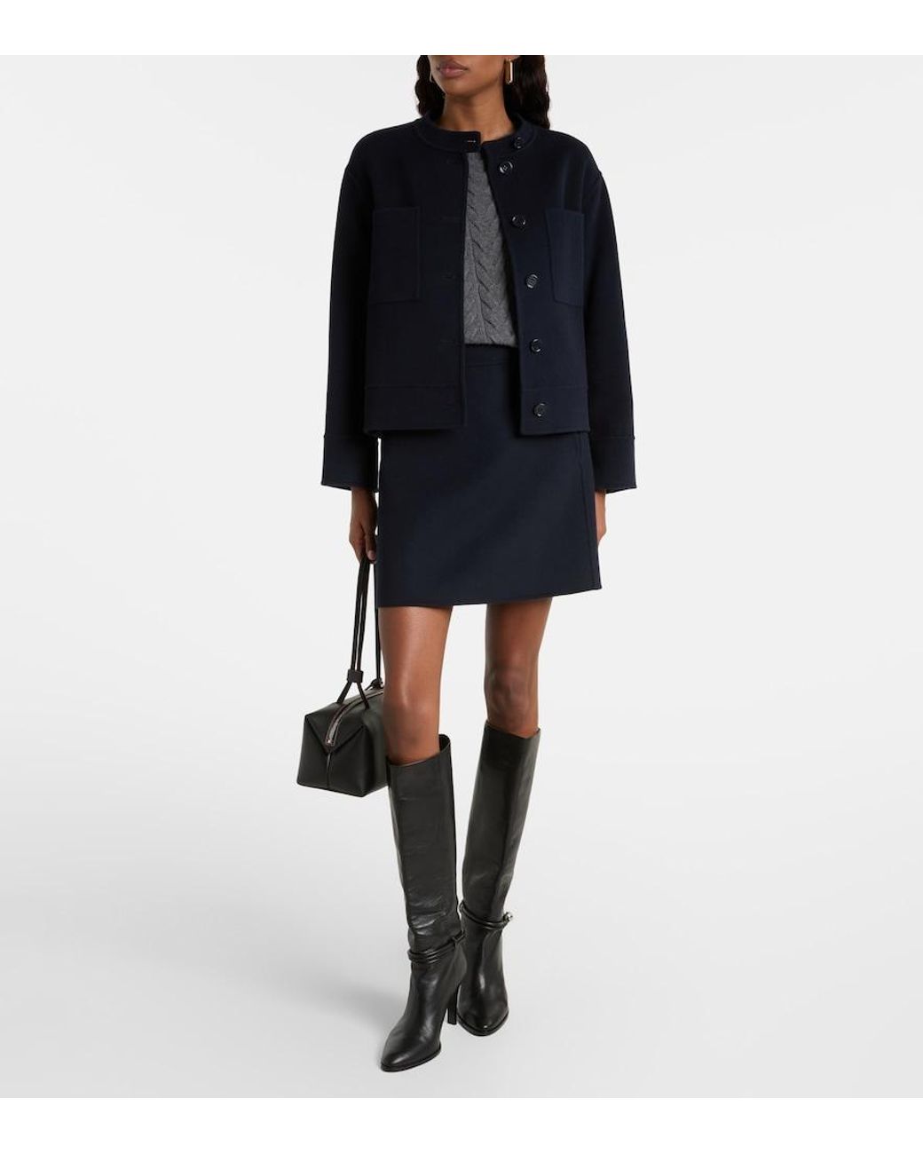 Max Mara Blue Sarah Virgin Wool Jacket
