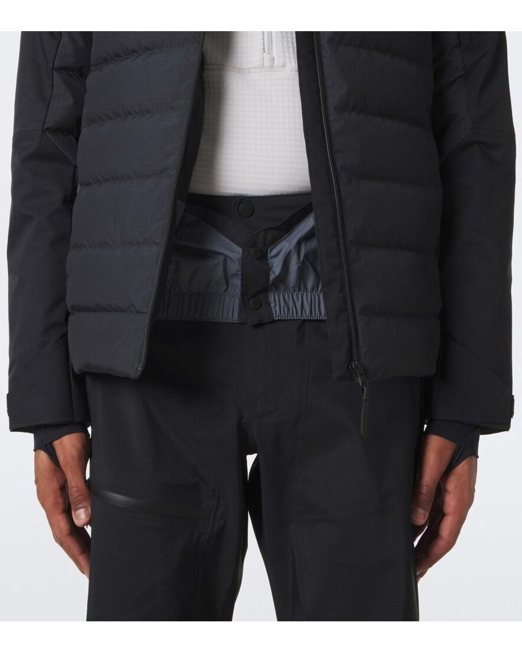 Peak Performance Black Shred Hooded Down Ski Jacket for men