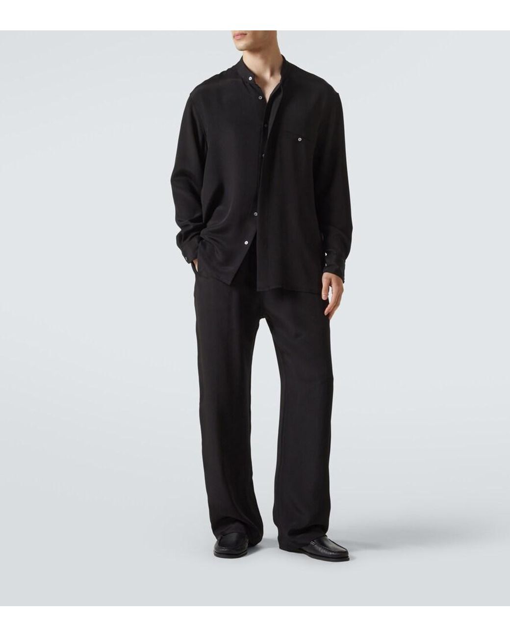 Saman Amel Weite Hose Aus Seide in Black für Herren