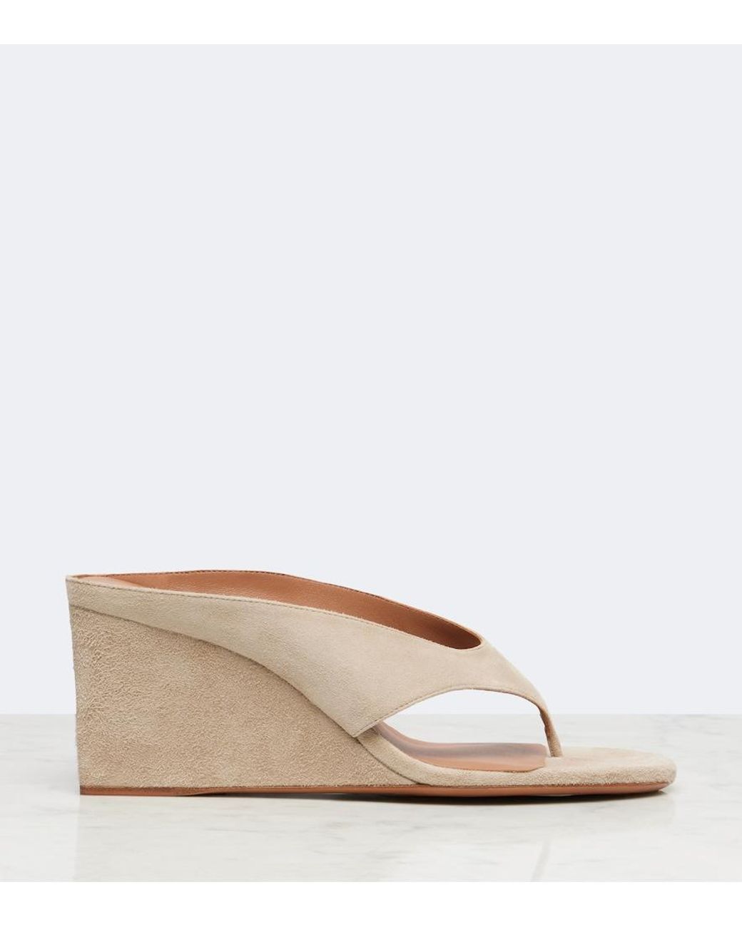 Alaïa Brown Cube 75 Suede Thong Sandals