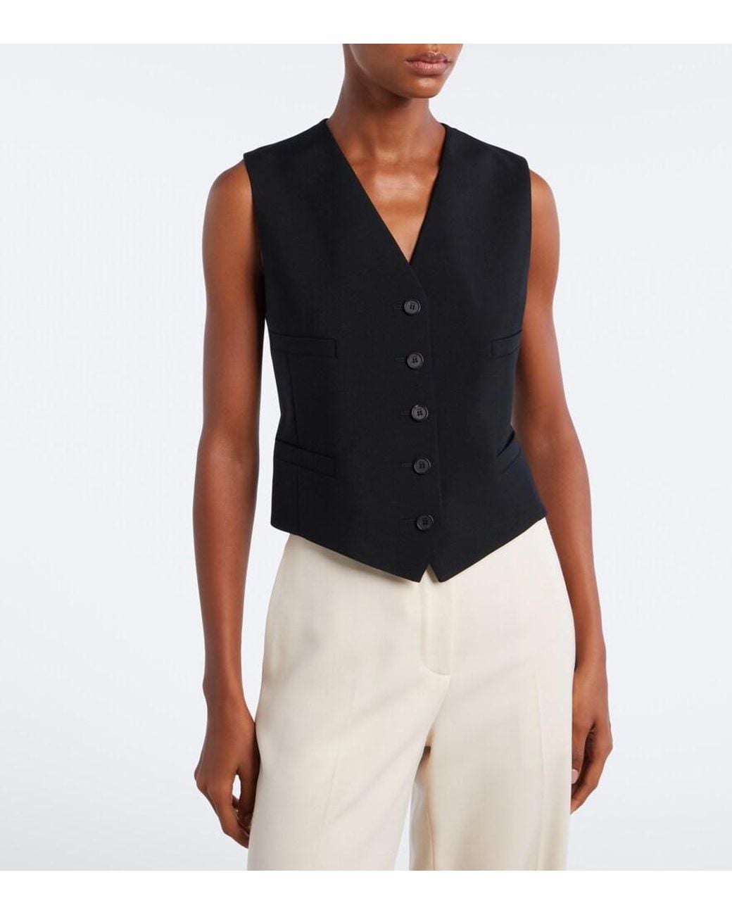 Fendi Black Mohair And Wool Vest
