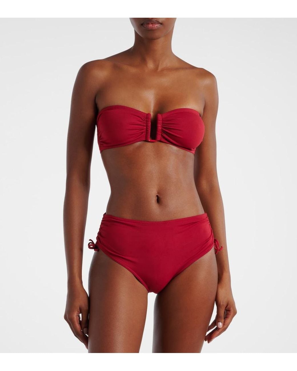Eres Red Show Bandeau Bikini Top