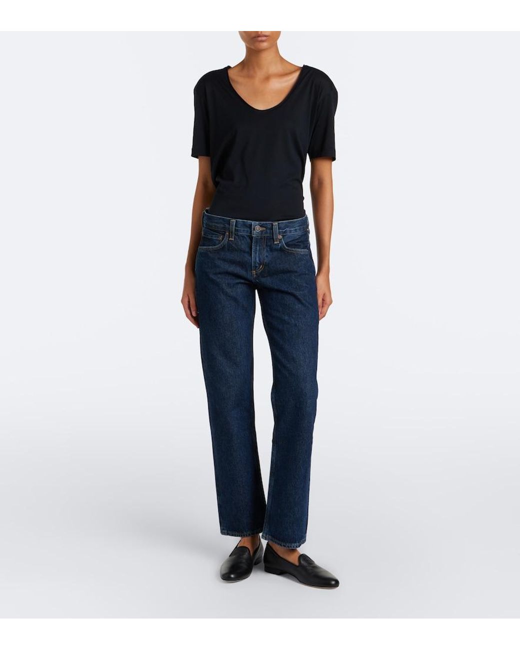 Agolde Blue Stovepipe Straight Jeans