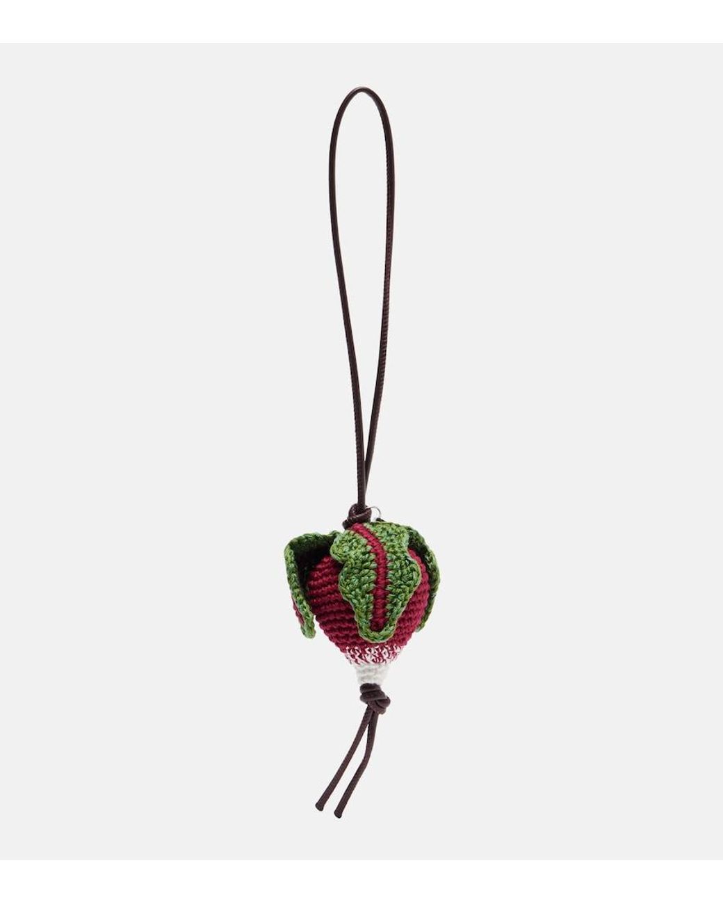 J.W. Anderson White Radish Knitted Bag Charm
