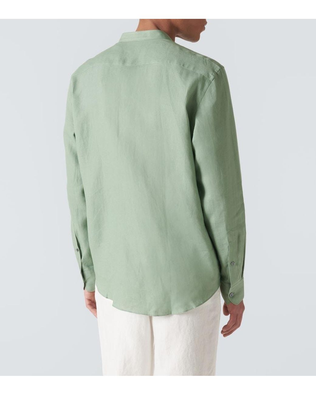 Zegna Green Linen Shirt for men