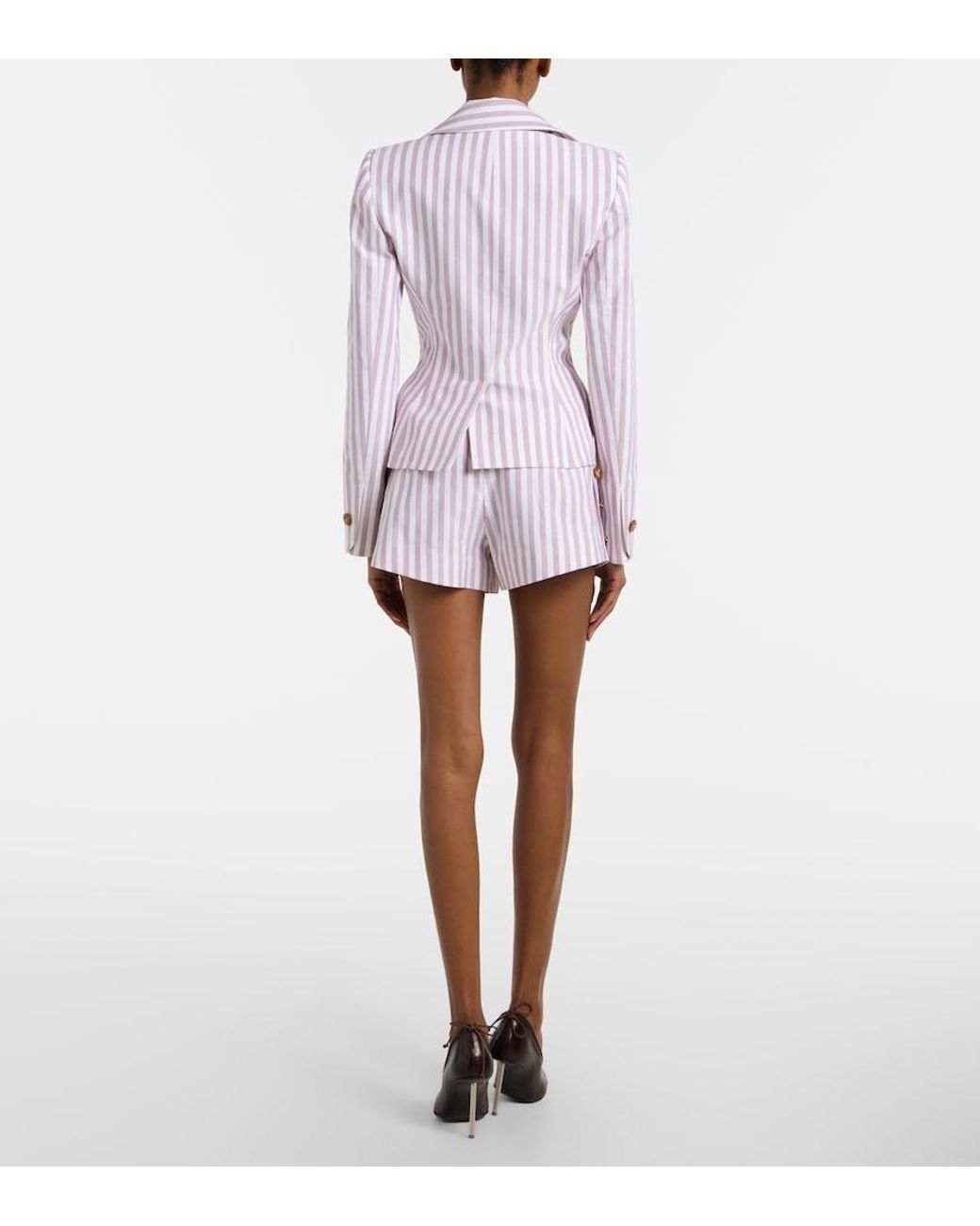 Vivienne Westwood White Elle Pinstripe Cotton Shorts