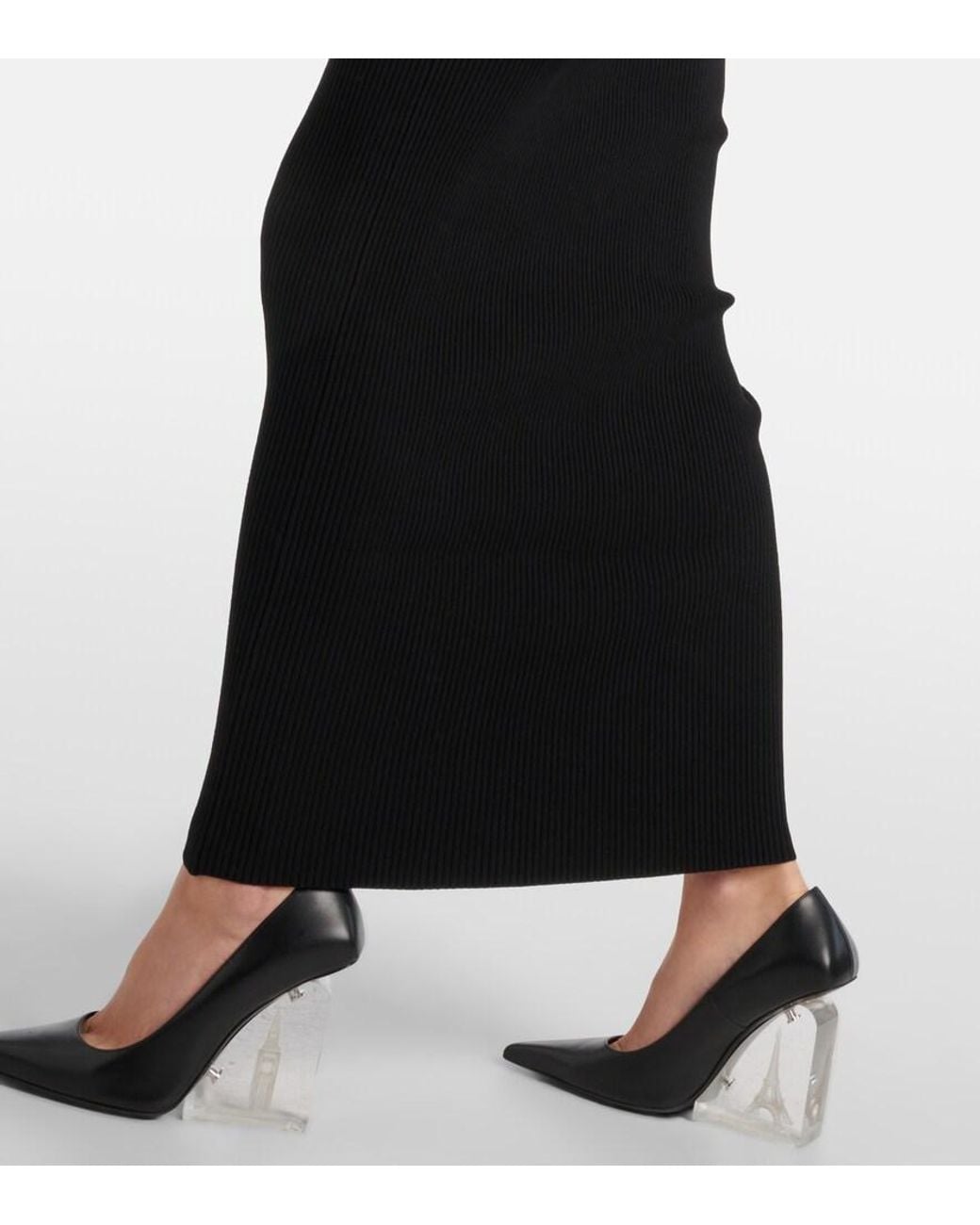 Jean Paul Gaultier Black Asymmetric Neck Maxi Dress