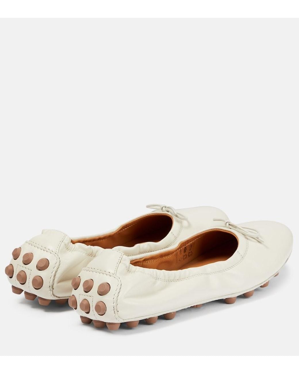 Tod's White Leather Ballet Flats