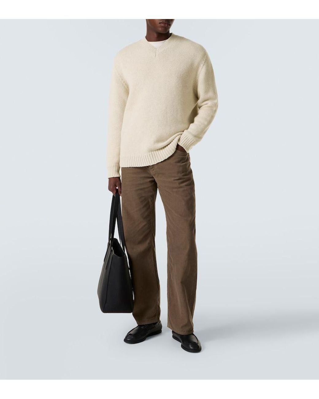 The Row White Creed Cashmere Sweater for men