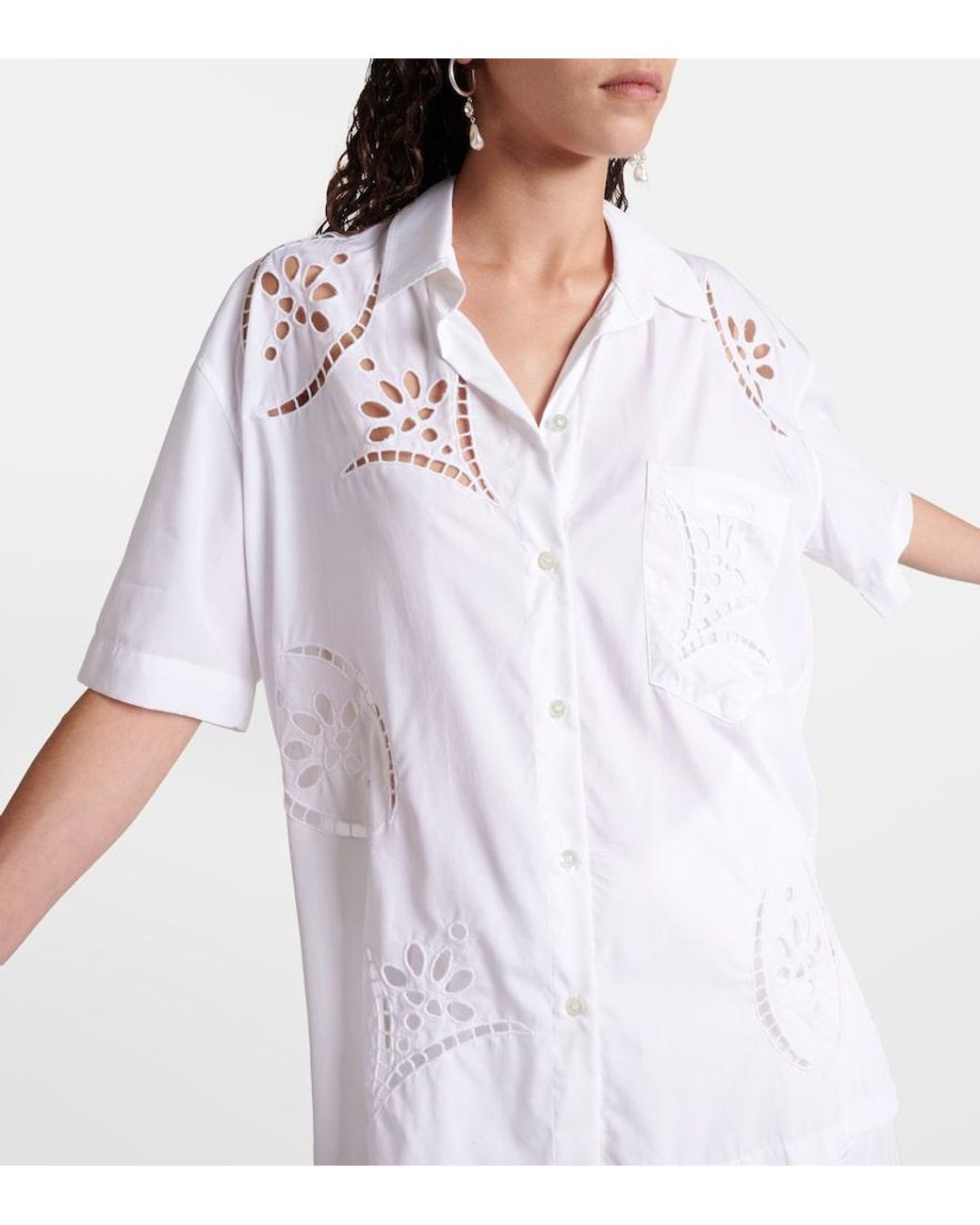 Isabel Marant White Bilya Broderie Anglaise Shirt