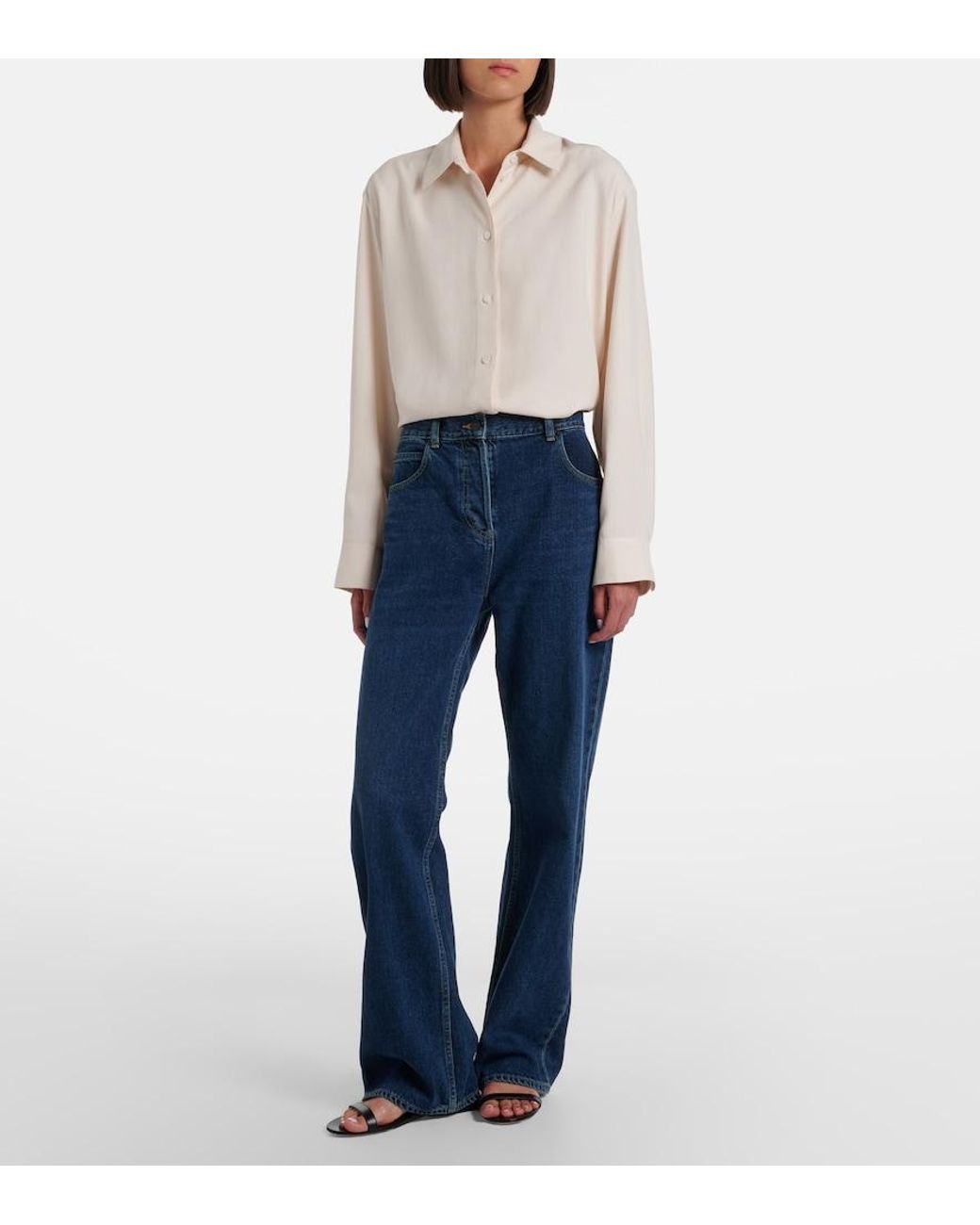 The Row White Sisilia Silk Shirt