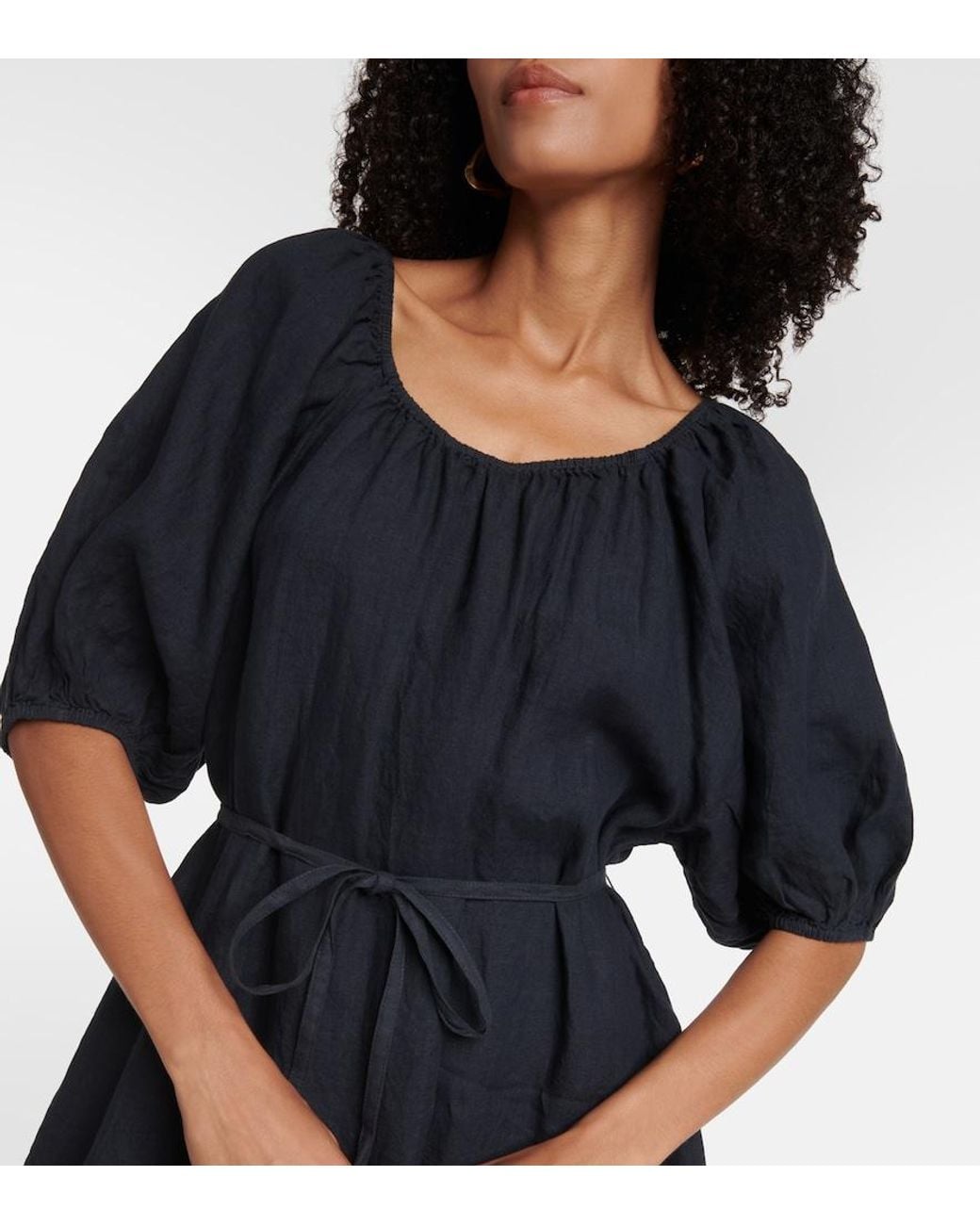 Velvet Blue Elly Off-Shoulder Cotton Midi Dress