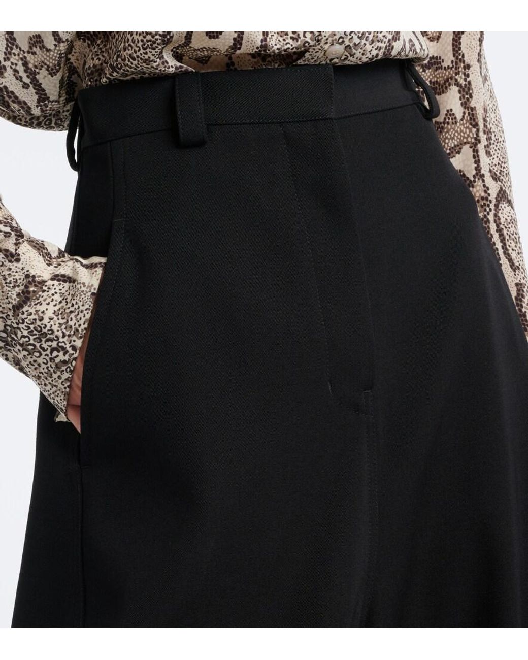 Balenciaga Black Wool Barrel-Leg Pants