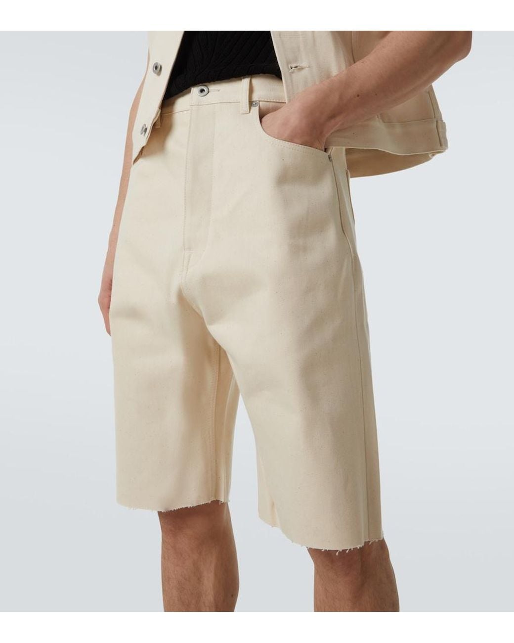 Rick Owens Natural Drkshdw Denim Shorts for men