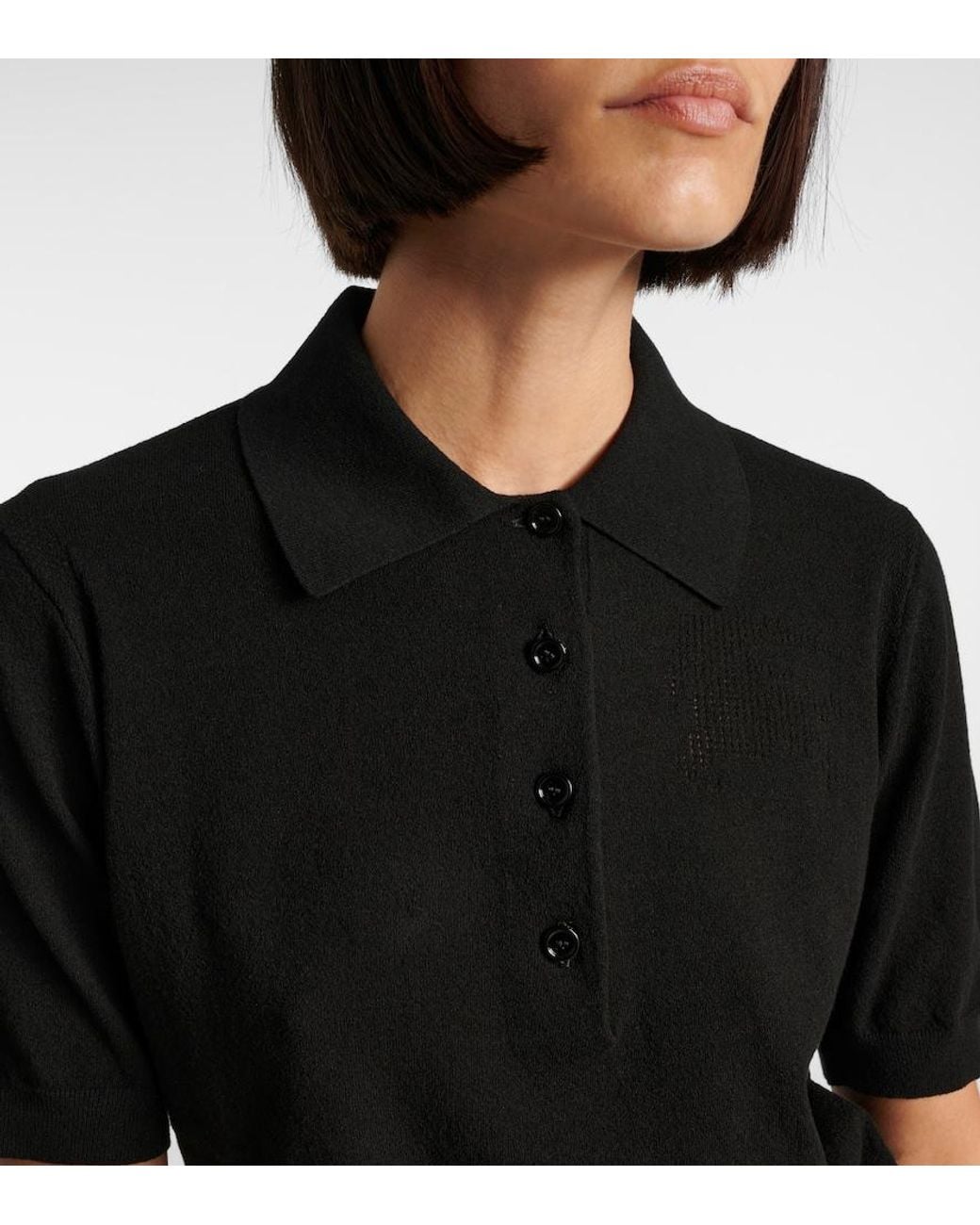 Burberry Black Cotton-Blend Polo Shirt