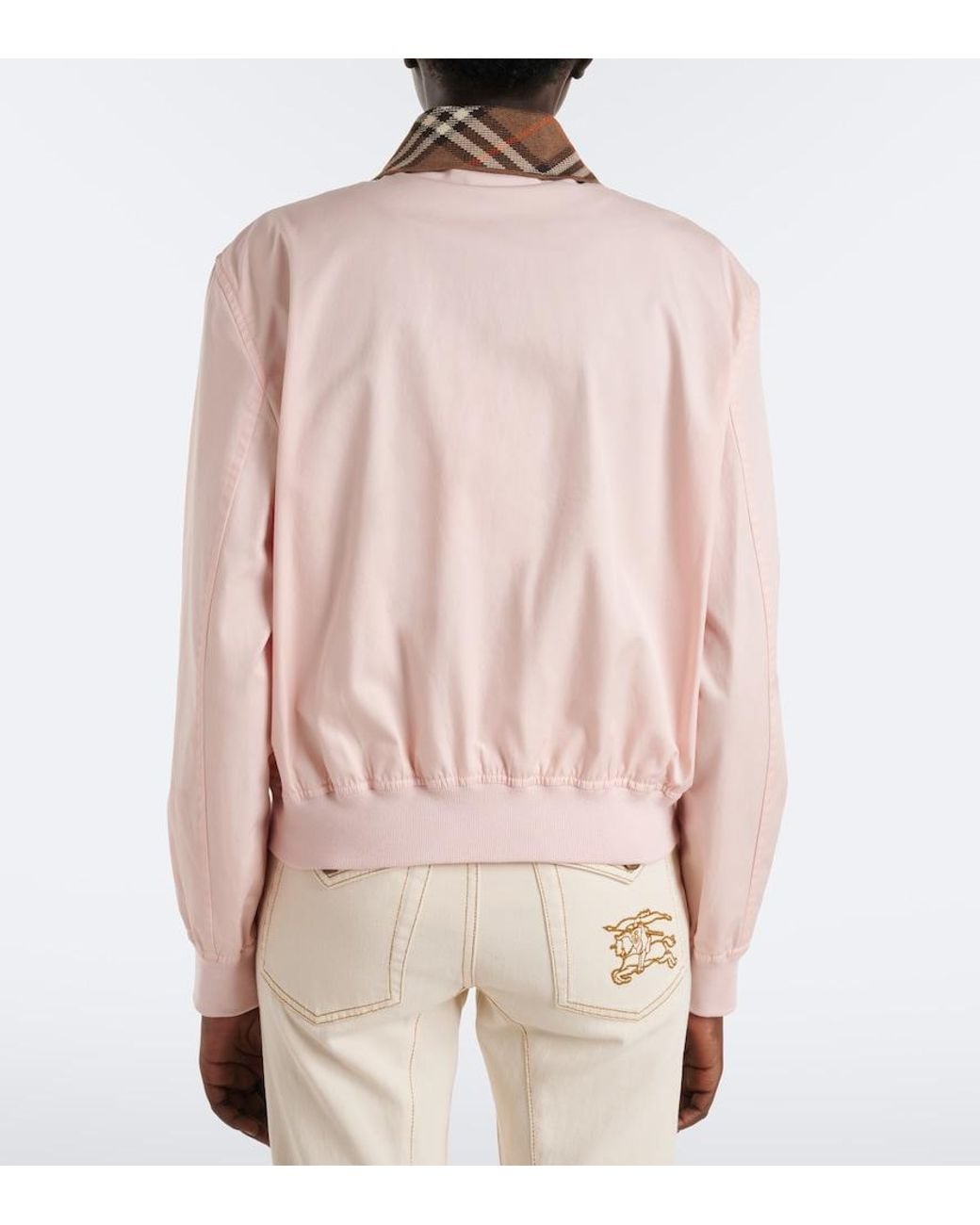 Burberry Pink Check Cotton Blouson Jacket