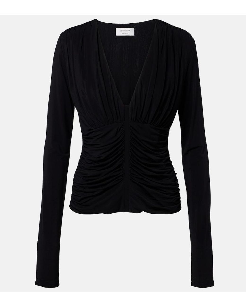Sportmax Blue Ruched Crepe Top