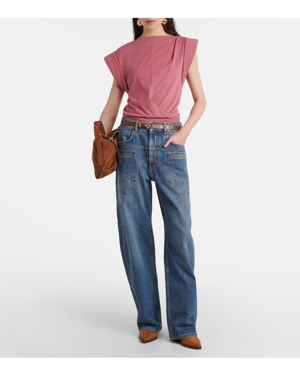 Isabel Marant Pink Maisan Cotton Jersey Tank Top