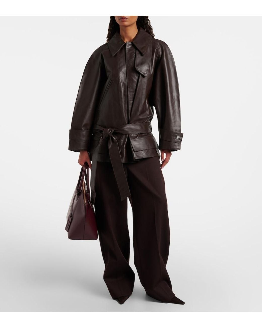 Victoria Beckham Brown Leather Jacket