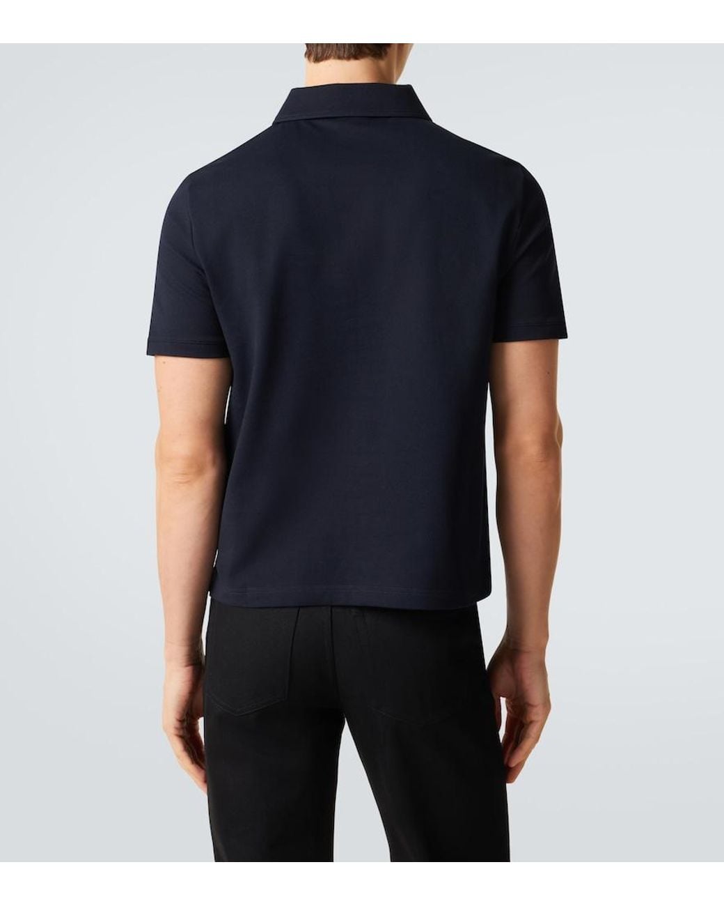 Gucci Black Logo Cotton Pique Polo Shirt for men