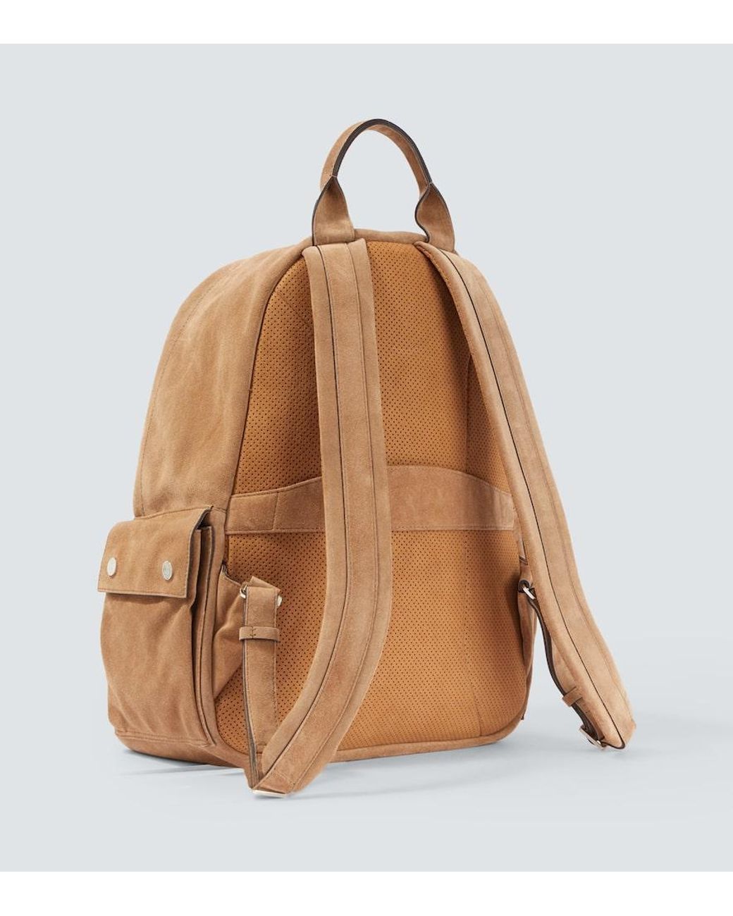 Brunello Cucinelli Rucksack Aus Veloursleder in Natural für Herren