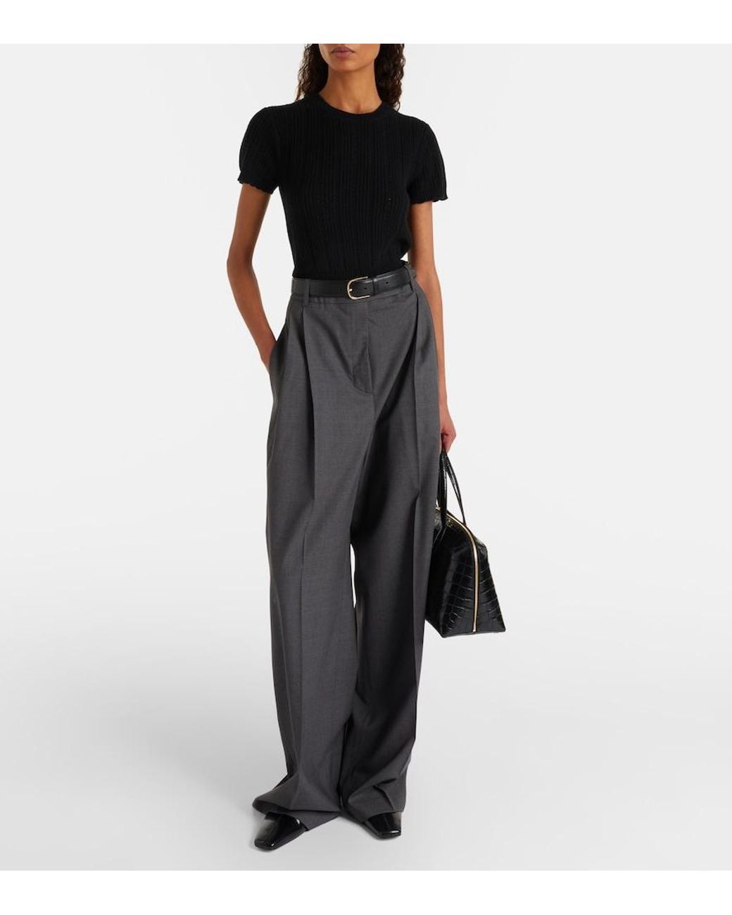 FRAME Black X Amelia The Getaway Cashmere Crop Top