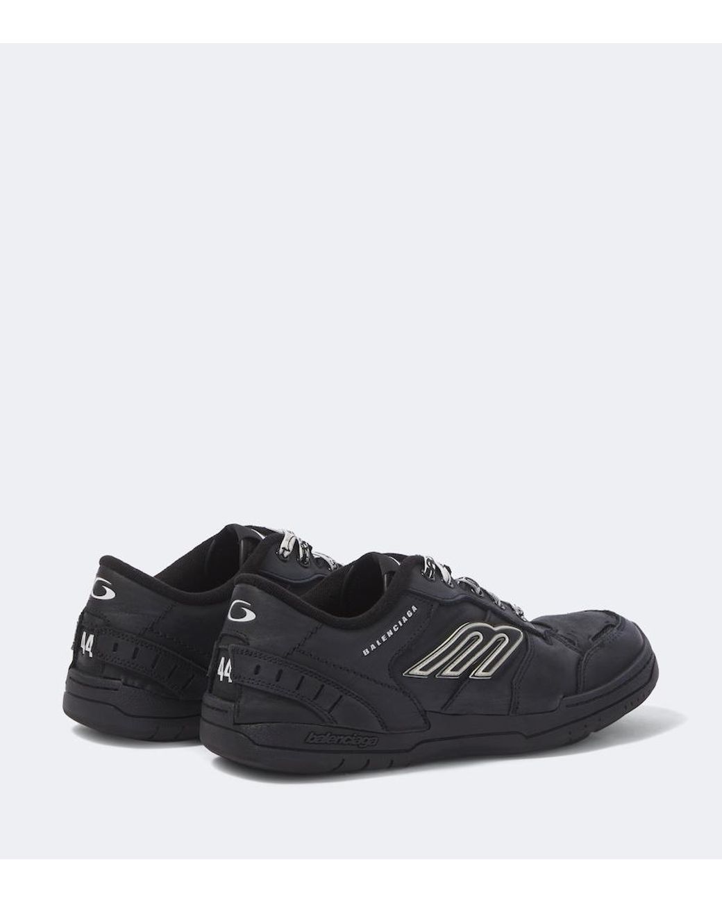Balenciaga Black Hamptons Leather Sneakers for men
