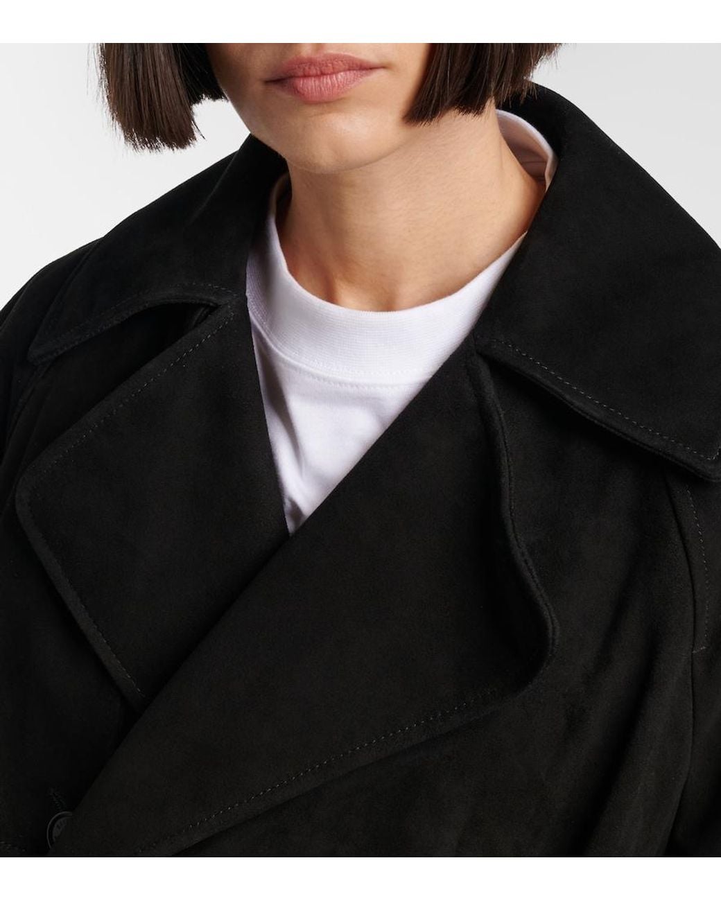 Balenciaga Black Suede Trench Coat