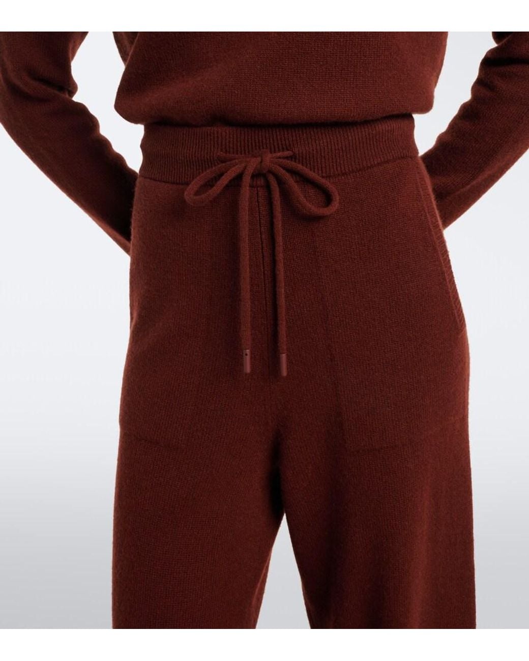 Max Mara Brown Cashmere Wide-Leg Pants