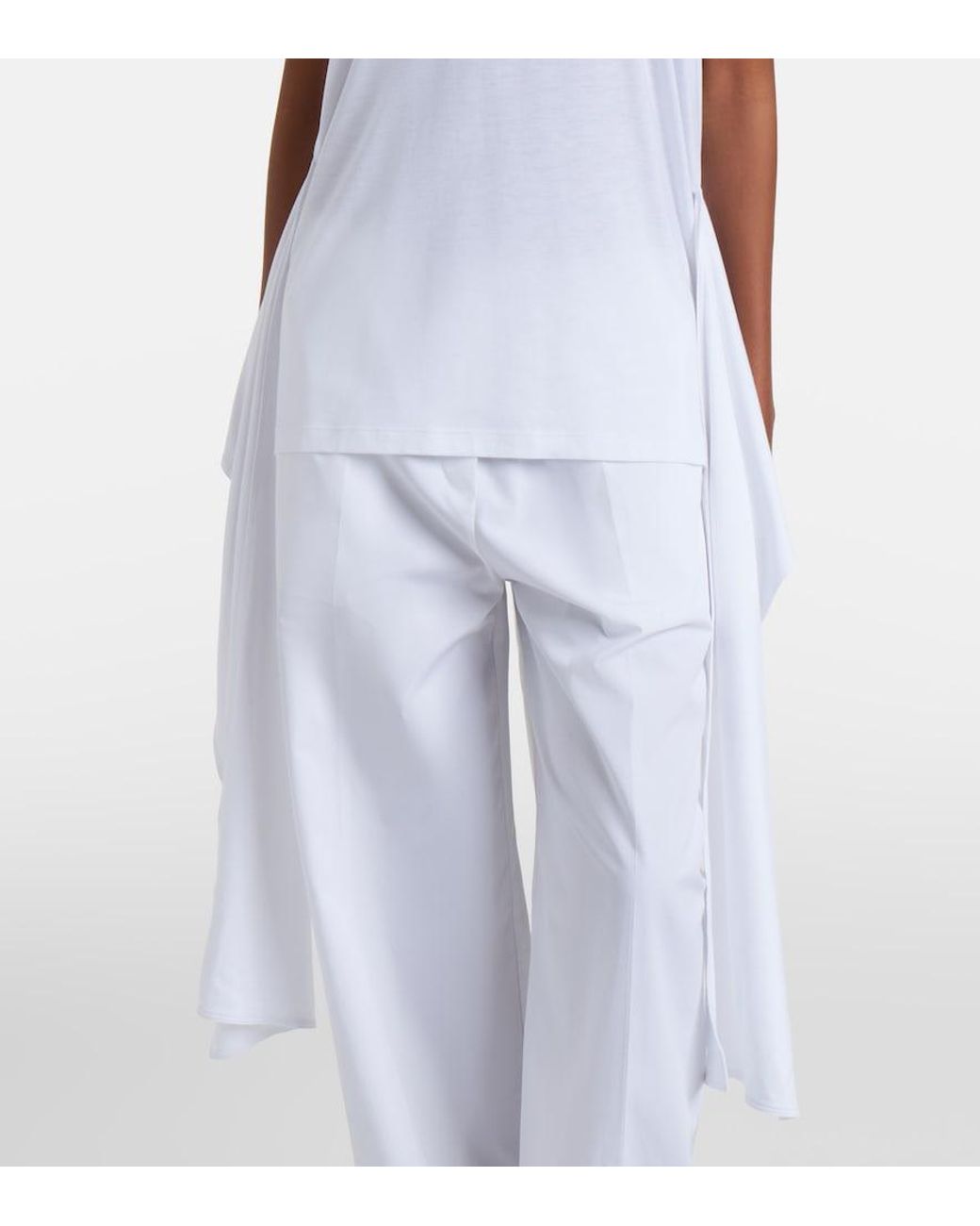 Totême White Tie-Waist Jersey Top