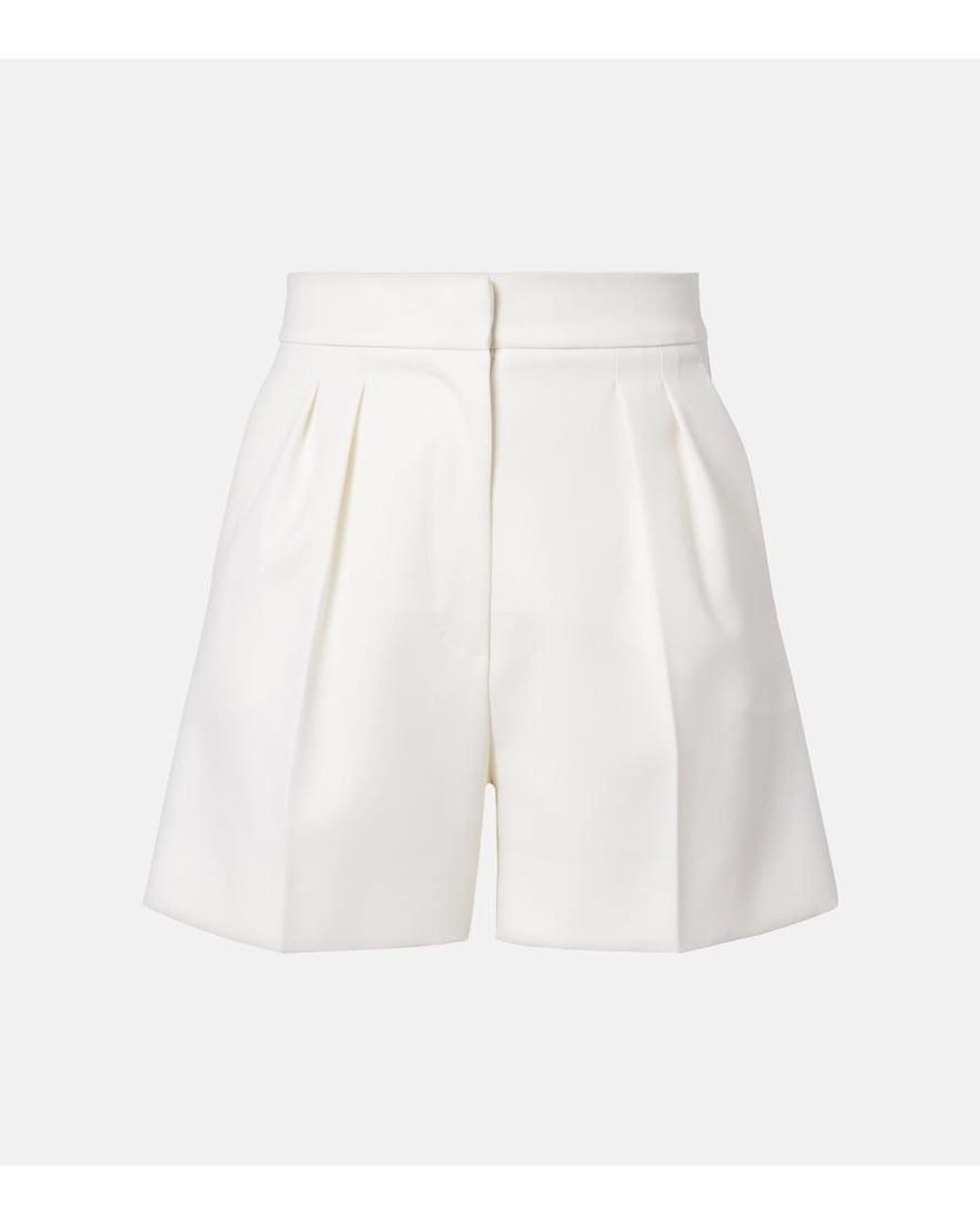 Max Mara White Ozieri Virgin Wool Shorts