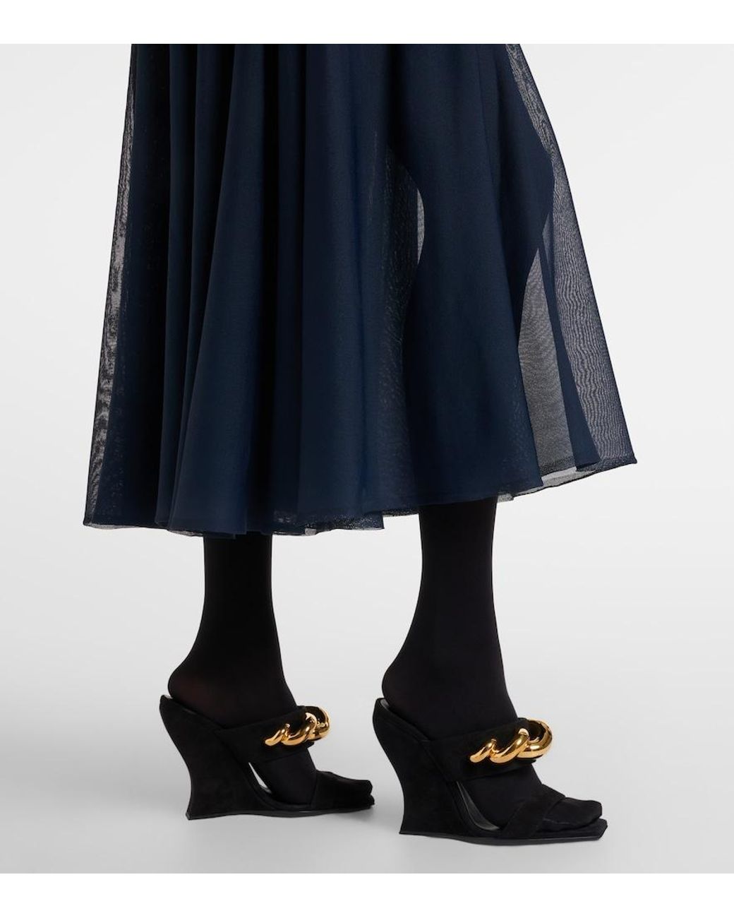 Alaïa Blue Sheer Midi Dress