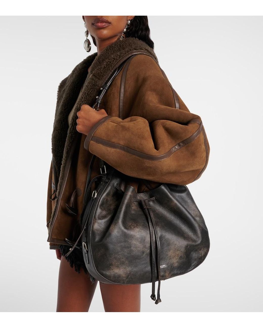 Isabel Marant Black Bolton Medium Leather Shoulder Bag