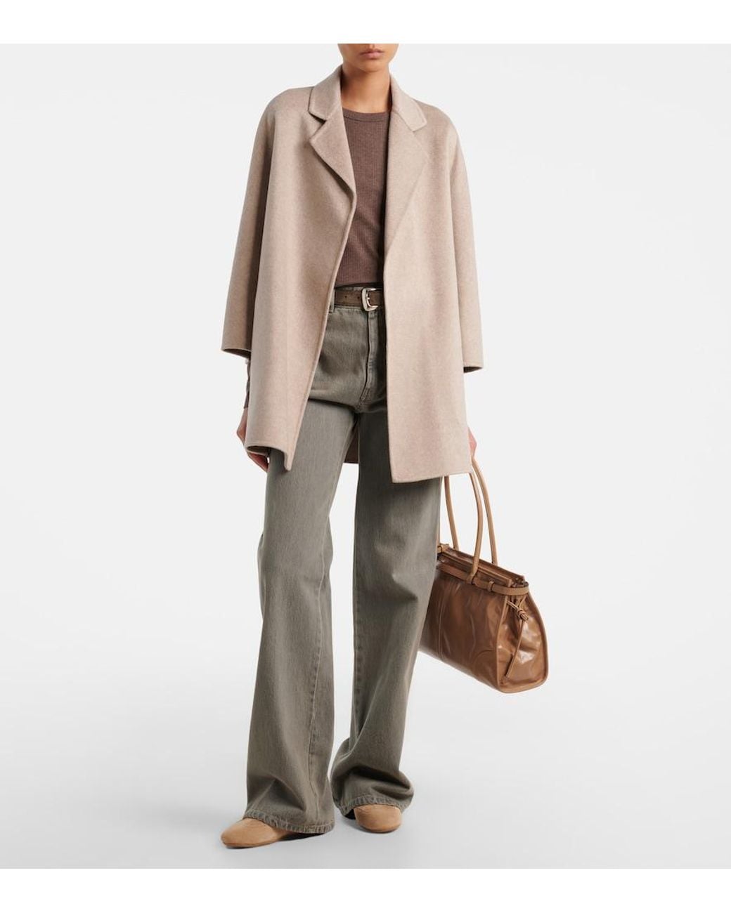 Max Mara Brown Ribbed-Knit T-Shirt