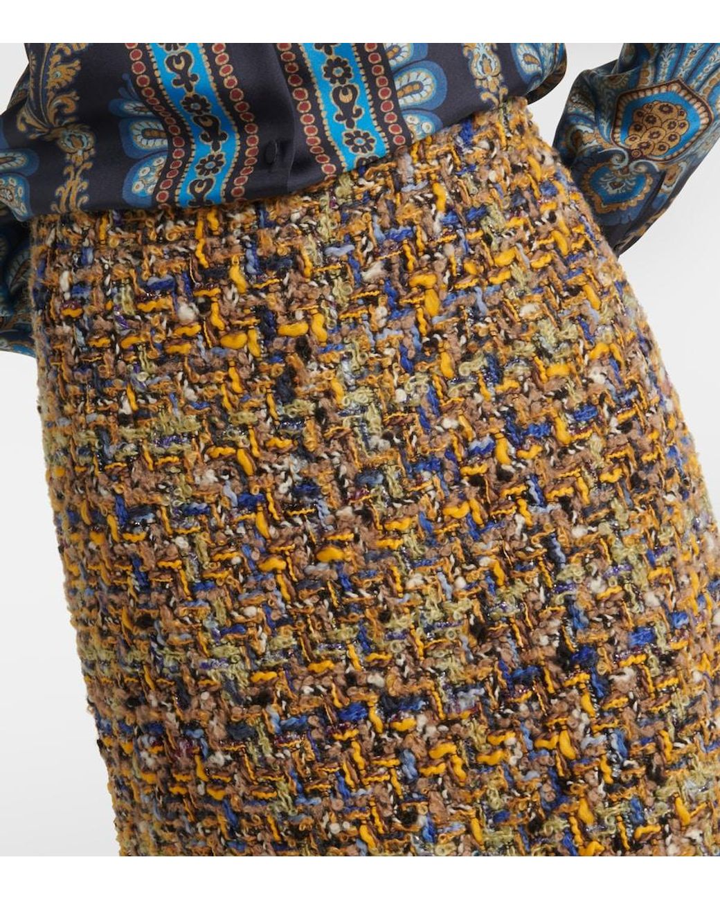 Etro Natural Tweed Miniskirt
