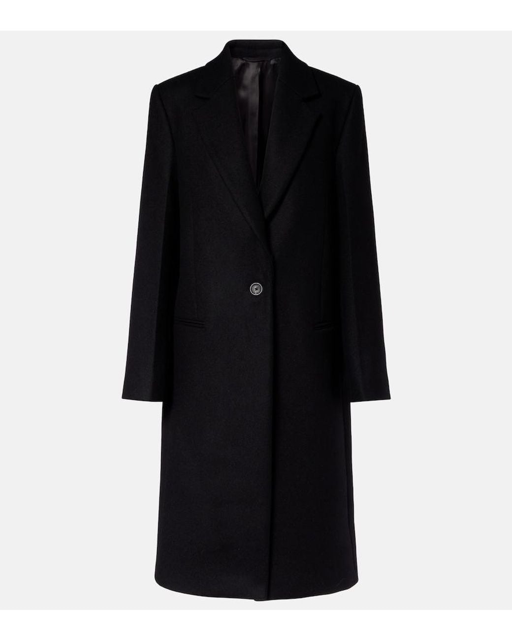 Totême Black Wool-Blend Coat