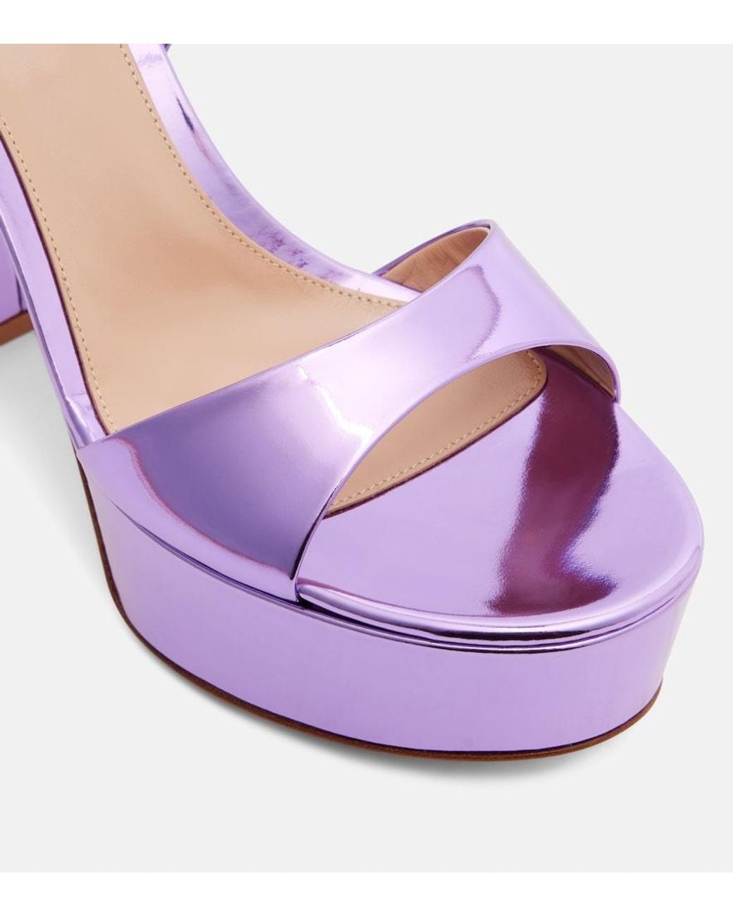 Gianvito Rossi Purple Marlena 125 Leather Platform Sandals