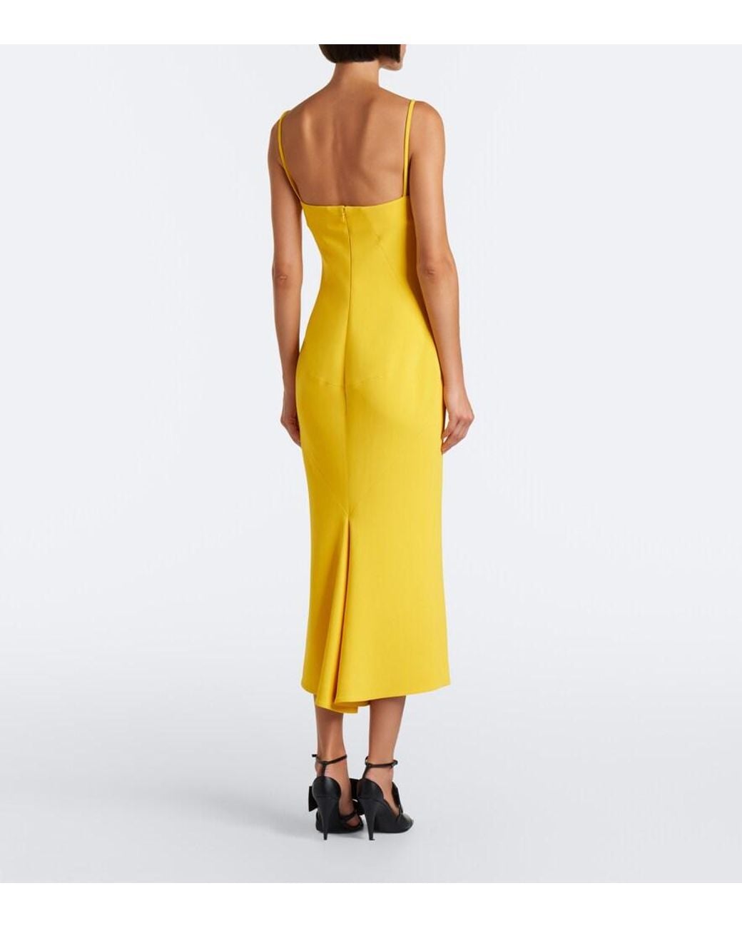 Givenchy Yellow Crepe Cady Midi Dress