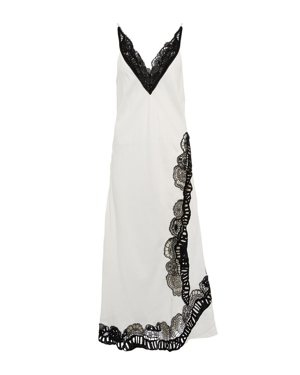 Jil Sander Lace-trimmed Slip Dress in White | Lyst