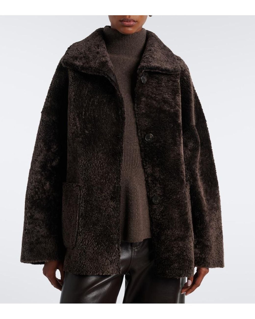 Arma Black Isabella Reversible Shearling Jacket