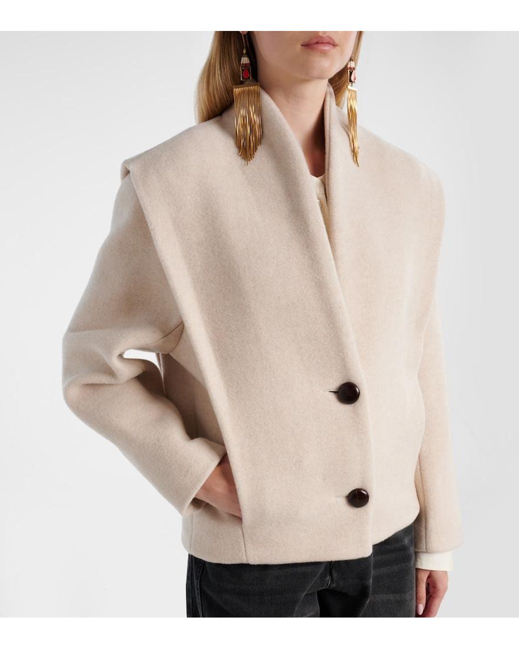 Isabel Marant Natural Dyogo Wool-Blend Jacket
