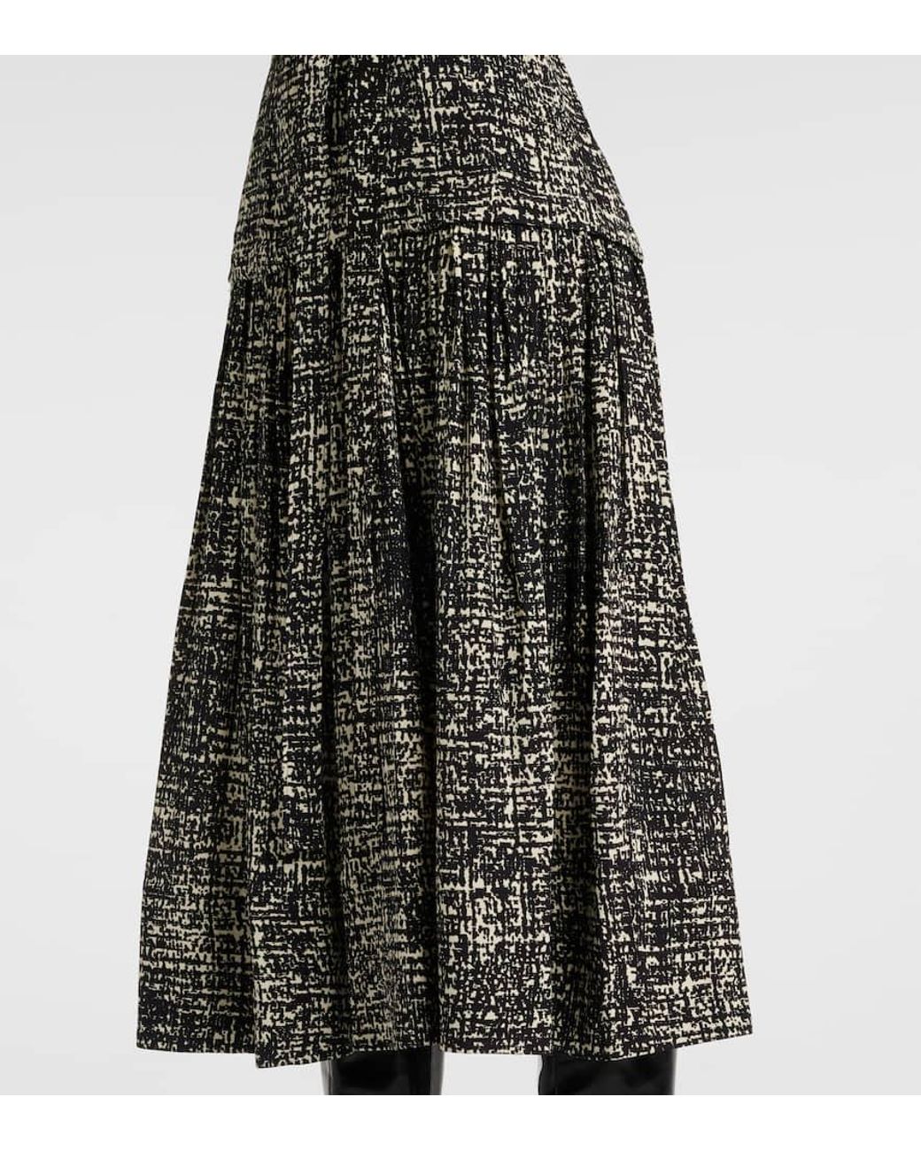 Proenza Schouler Gray Bedrucktes Midikleid Harlow Aus Crepe