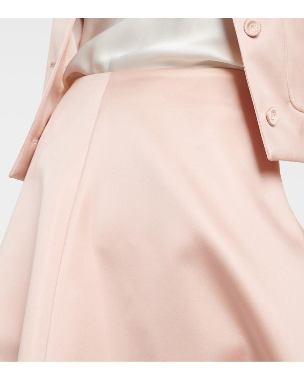 Altuzarra Pink Varda Satin Midi Skirt