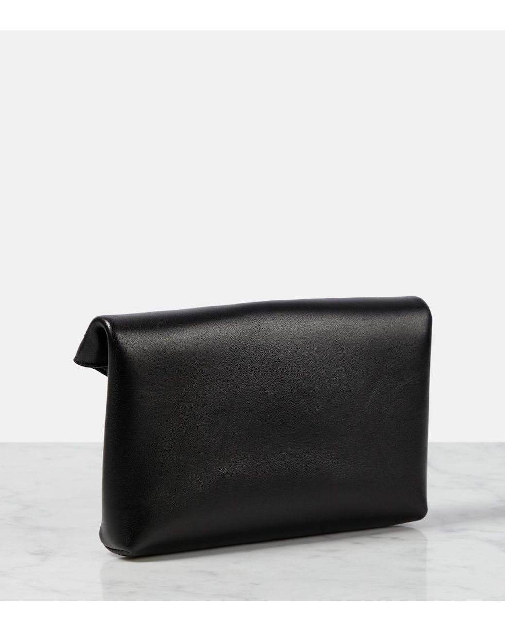 Saint Laurent Black Cassandre Small Leather Pouch