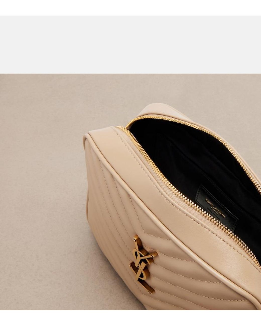 Saint Laurent Natural Lou Quilted Leather Camera Bag
